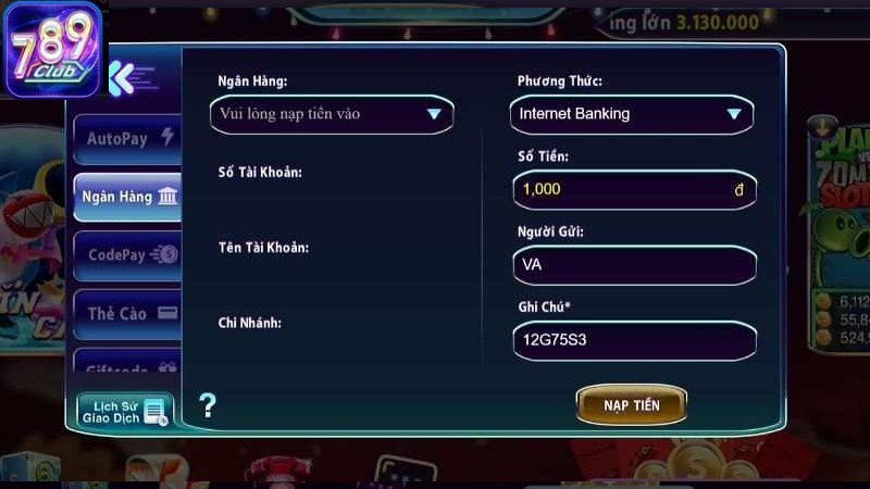 nạp tiền 789Club là bước đầu tiên giúp bạn bắt đầu hành trình giải trí