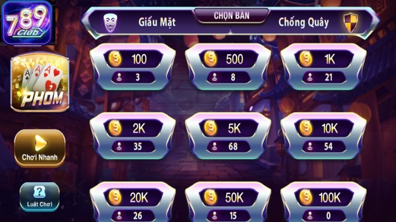 Phỏm tại 789Club thu hút một lượng lớn người chơi tham gia