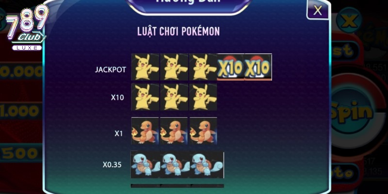Pokemon 789Club cũng có các tính năng đặc biệt như Wild, Scatter
